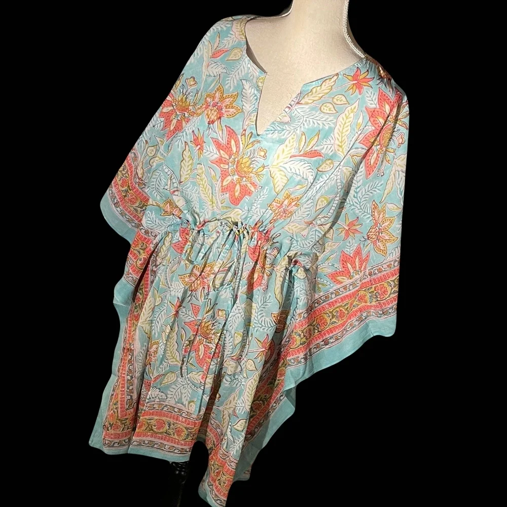 NWT Blue Floral Kimono Cover-Up Tunic